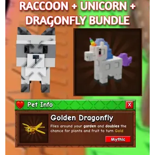 RACCOON + UNICORN +  DRAGONFLY | GROW A GARDEN 2