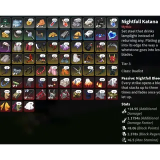 T3 Nightfall KATANA +9 |T3 NIGHTFALL MASK |LVL 223 ACCOUNT |RENGOKU CLAN |MAX SLAYER | PROJECT SLAYERS 2 ACCOUNT