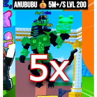 5X ANUBUBU💰5M+/S Lvl 200 | Escape Tsunami For Brainrots | Max Level Lvl 200
