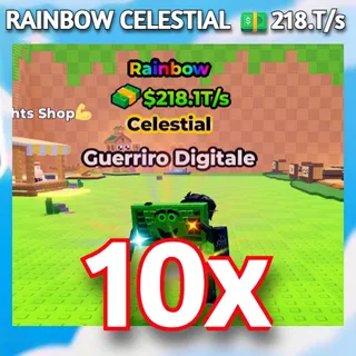 10X RAINBOW CELESTIAL GUERRIRO DIGITALE 💵218.T/S | Kick A Lucky Block