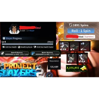 ENDGAME ACCOUNT  MAX | T3 Nightfall Gauntlet+9 | T3 Nightfall Set | RENGOKU | MAX DEMON | CANT RANK | PROJECT SLAYERS 2 ACCOUNT