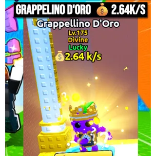 Lucky Grappellino D'Oro💰2.64 k/s Lvl 175 | Escape Tsunami For Brainrots | Max Level Lvl 175