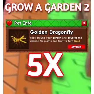5x GOLDEN DRAGONFLY| GROW A GARDEN 2