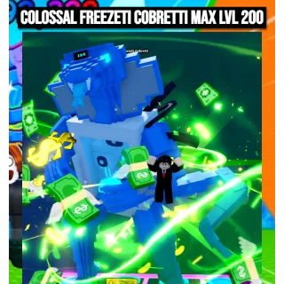 COLOSSAL Freezeti Cobretti💰 max lvl 200 Escape Tsunami For Brainrots | Max Level Lvl 200