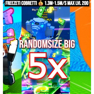 5x BIG Freezeti Cobretti💰1.3m-1.5m/S max lvl 200 Escape Tsunami For Brainrots | Max Level Lvl 200