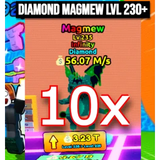 10X DIAMOND MAGMEW LVL 230+ MUTATIONS ESCAPE TSUNAMI FOR BRAINROTS