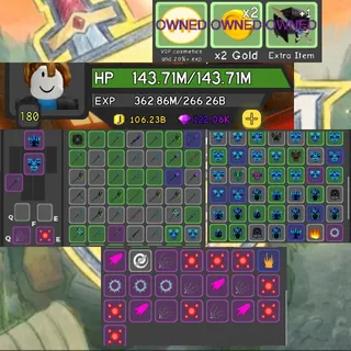 LVL 180 CLEAN ACCOUNT ALL GAMEPASSES UNLOCKED INSTANT DELIVERY Dungeon Quest Reborn ACCOUNT