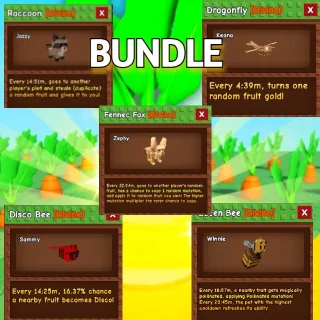 FENNEC FOX RACCOON DISCO BEE DRAGON FLY QUEEN BEE  GROW A GARDEN