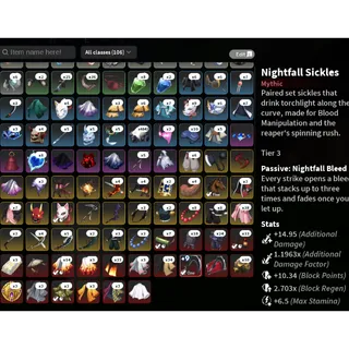 LVL 225 MAX ACCOUNT | T3 Nightfall Sickle +9 | KAMADO CLAN | MAX DEMON | PROJECT SLAYERS 2 ACCOUNT
