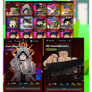 UNBOUND CROW /ITACHI (BLACKFIRE) + UNBOUND 8TH SWORD (BERSERKER) 5 UBOUND UNITS INSTANT DELIVERY