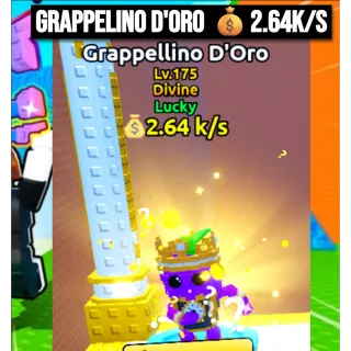 Lucky Grappellino D'Oro💰2.64 k/s Lvl 175 | Escape Tsunami For Brainrots | Max Level Lvl 175
