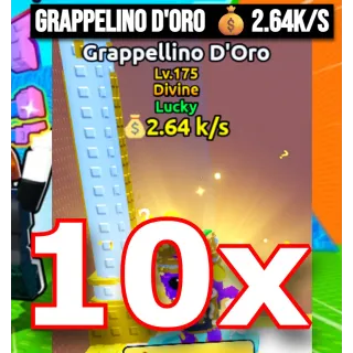 10x Lucky Grappellino D'Oro💰2.64 k/s Lvl 175 | Escape Tsunami For Brainrots | Max Level Lvl 175