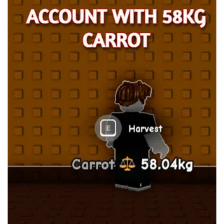 58KG CARROT ACCOUNT | GROW A GARDEN 2 
