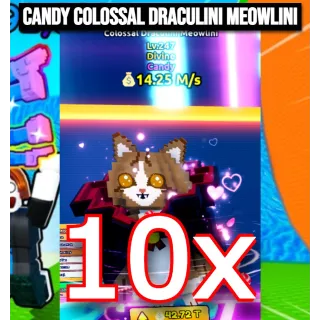 10X COLOSSAL DRACULINI MEOWLINI CANDY MUTATION ESCAPE A TSUNAMI FOR BRAINROT