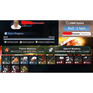 ENDGAME ACCOUNT LVL 225 MAX | T3 Nightfall Katana+9 | Nightfall Set | KAMADO CLAN | MAX SLAYER | | PROJECT SLAYERS 2 ACCOUNT
