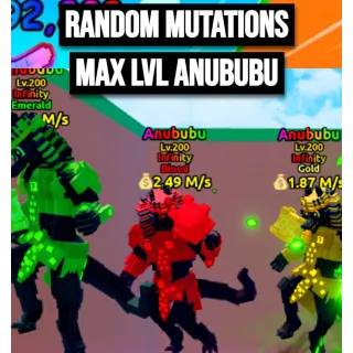 RANDOM MUTATIONS MAX LVL 200 ANUBUBUi💰 Escape Tsunami For Brainrots | Max Level Lvl 200