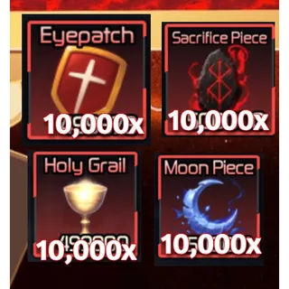 EYEPATCH 10K SACRIFICE PIECE 10K MOON PIECE 10K HOLY GRAIL 10K | Broken Blade