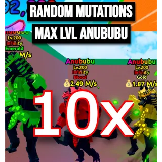10X RANDOM MUTATIONS MAX LVL 200 ANUBUBUi💰 Escape Tsunami For Brainrots | Max Level Lvl 200