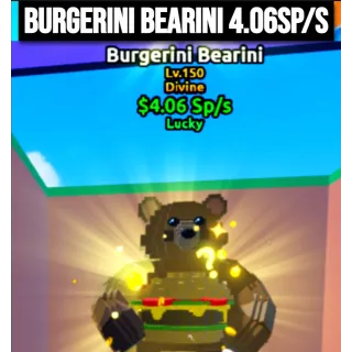 Lucky Burgerini Bearini 4.06Sp/s | Escape Tsunami For Brainrots | Max Level