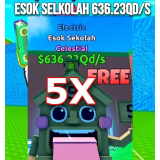 5x esok sekolah 636.23qd/s Escape Tsunami For Brainrots!