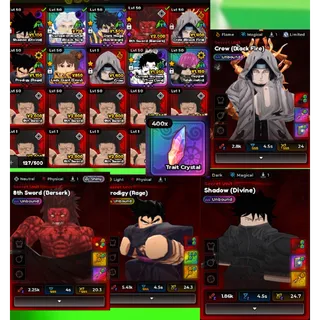 UNBOUND PRODIGY/GOHAN + SHINY UNBOUND 8TH SWORD + CROW /ITACHI + UNBOUND SHADOW + 7 UNBOUND UNITS  Anime Expeditions Account