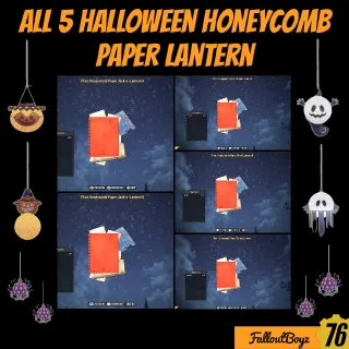 All 5 Honeycomb Paper Lanterns Halloween