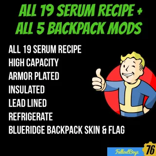 All 19 Serum Recipe + 5 Backpack Mod