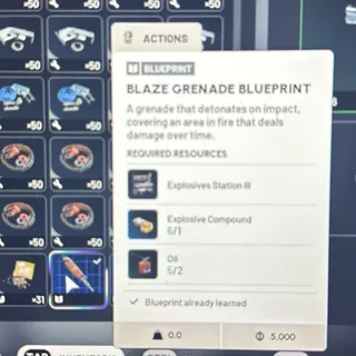 Blaze Grenade Blueprint