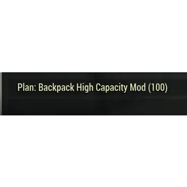 PLAN: BACKPACK HIGH CAP MOD X100