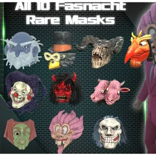 FULL 10 NON GLOW FASNACHT MASK SET