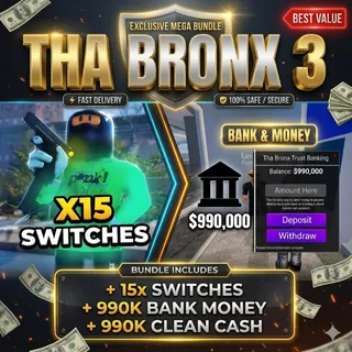 x15 switches🔫 + 1.9 MIL💰 | THA BRONX 3 BUNDLE