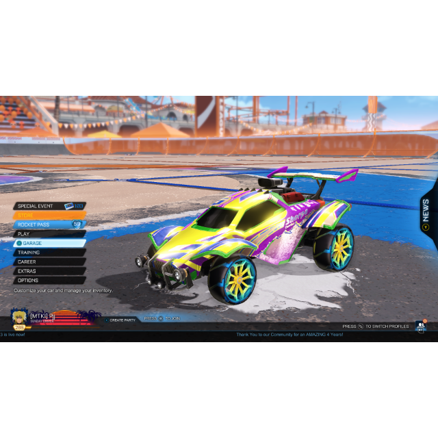 Rainbow Trail Rocket League