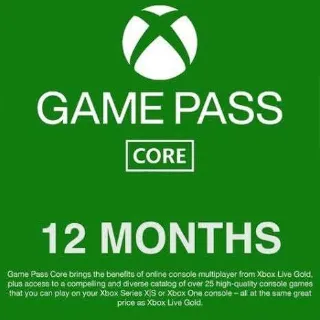 XBOX GAME PASS CORE 12 MONTHS  