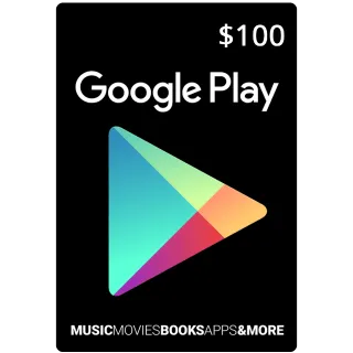 $100.00 USD Google Play Gift Card USA Only