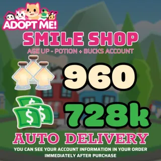 Age Up Potions + Bucks 											