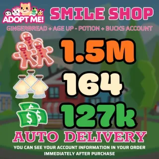 Age Up Potions + Bucks + Gingerbread												