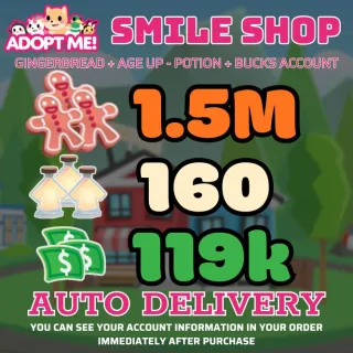 Age Up Potions + Bucks + Gingerbread												