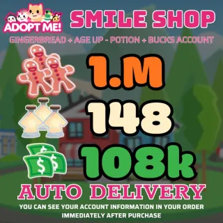 Age Up Potions + Bucks + Gingerbread												