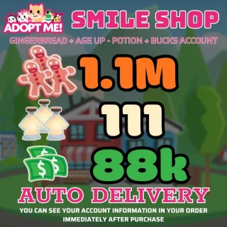 Age Up Potions + Bucks + Gingerbread												