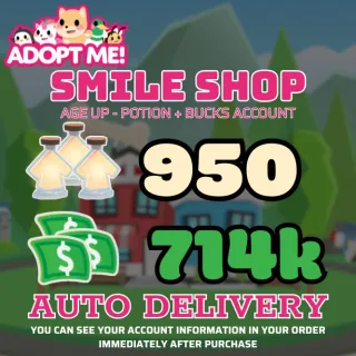 Age Up Potions + Bucks 											