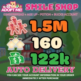 Age Up Potions + Bucks + Gingerbread												