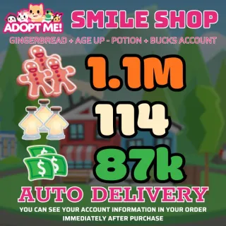 Age Up Potions + Bucks + Gingerbread												