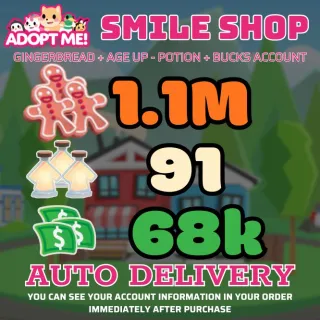 Age Up Potions + Bucks + Gingerbread												