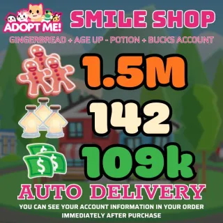 Age Up Potions + Bucks + Gingerbread												