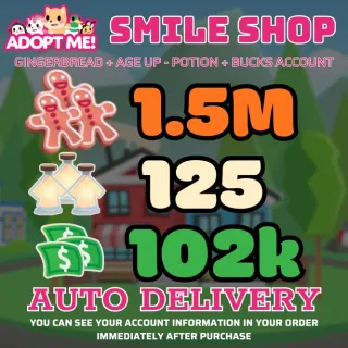 Age Up Potions + Bucks + Gingerbread												