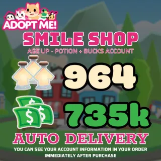 Age Up Potions + Bucks 											