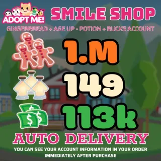 Age Up Potions + Bucks + Gingerbread												