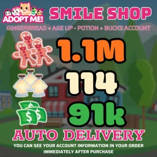 Age Up Potions + Bucks + Gingerbread												