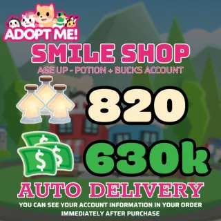 Age Up Potions + Bucks 											