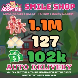 Age Up Potions + Bucks + Gingerbread												